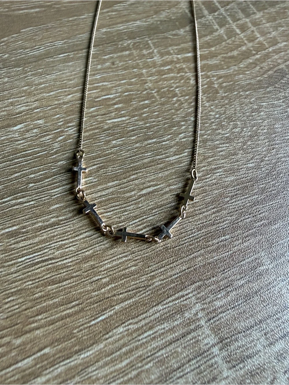 Rose Gold Cross Bead Necklace
